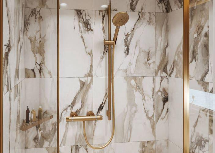 Actual product image hansgrohe Unica S Puro 650mm shower rail (brushed bronze)