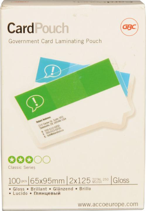 Actual product image GBC Premium quality laminating films (Special, 100 Piece, 125 µm)