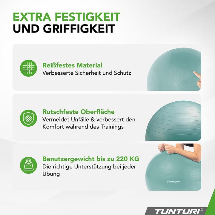 Image du produit Tunturi Gym Ball - Fitnessball reissfest ABS 90 cm Petrolblau (90 cm)