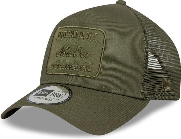 New Era A-Frame Trucker Cap - Brand Patch Oliv (One Size)