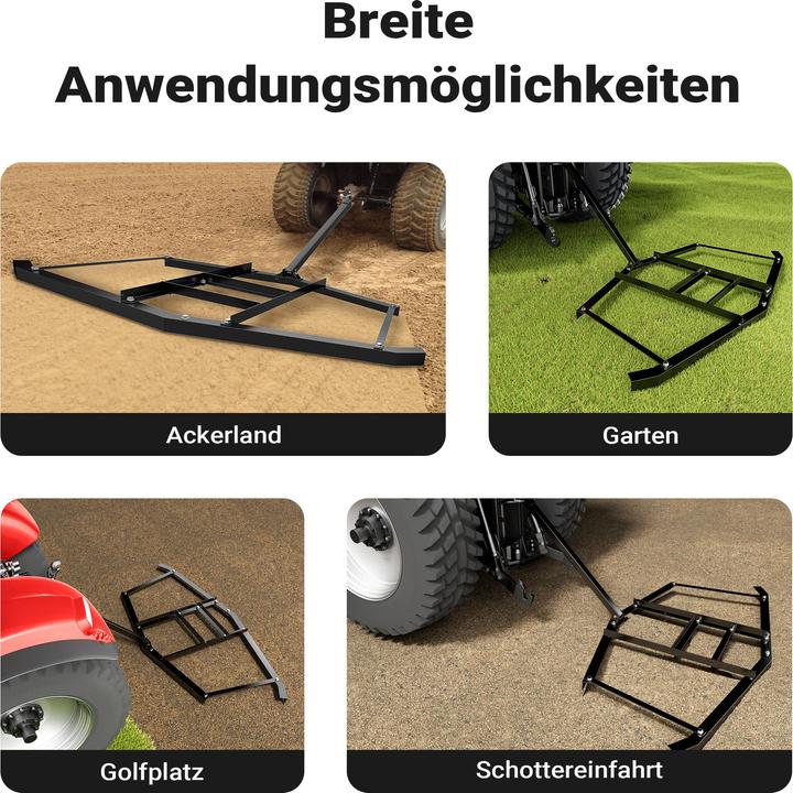 Produktbild Wiltec Schleppegge 190x98cm Wiesenegge Wiesenschleppe Rasentraktor Feldegge
