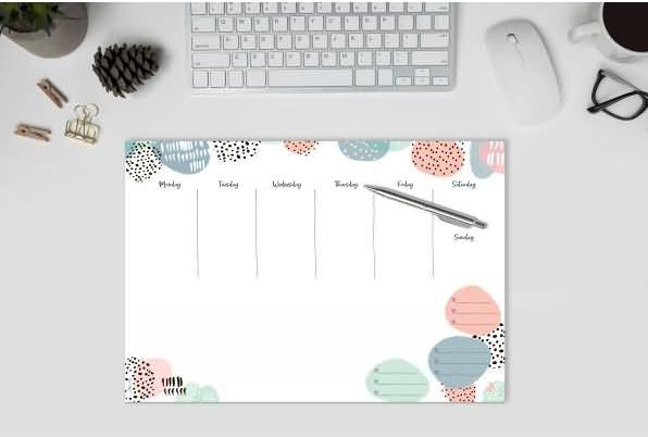 Actual product image Jolie Paper writing pad ®, A3, Rose Inspiration (EN), layout in English, with undate (42 x 29 cm)