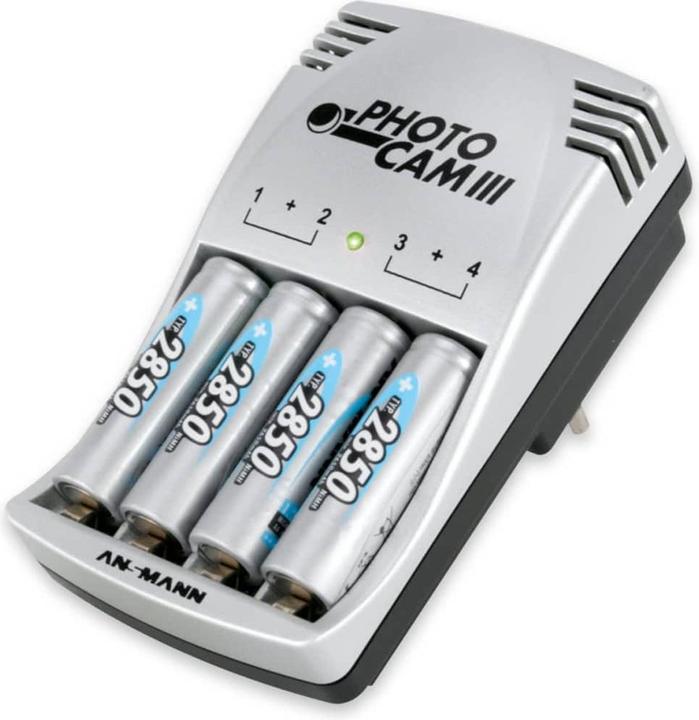 Ansmann Photocam III (4 Stk., AA, 2850 mAh, Ladegerät inkl. Akku)