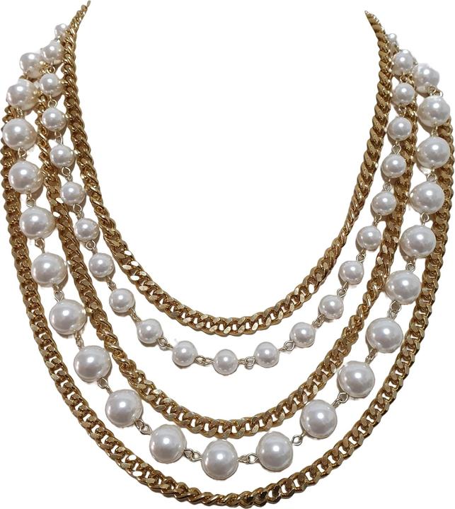 Produktbild L'Officiel Collana oro cinque fili perla e catena oro