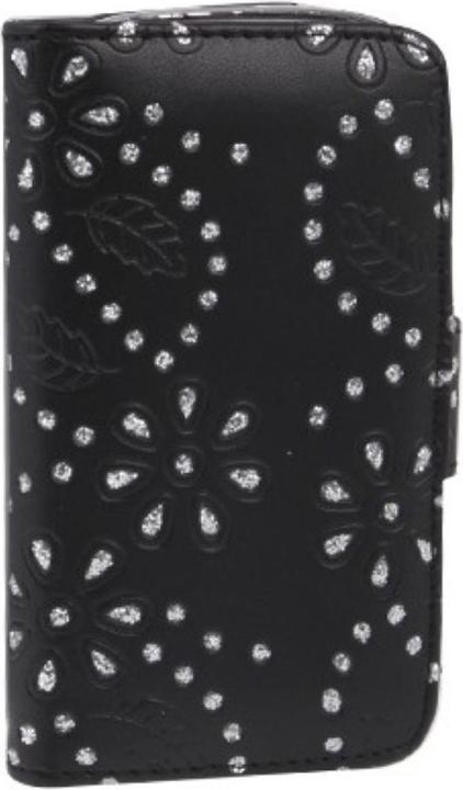 Produktbild König Design Handytasche Flip Strass für Handy Samsung Galaxy S3 mini schwarz (Samsung Galaxy S3 Mini)