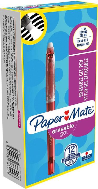 Image du produit Paper Mate PAPERMATE 1989160 Stylo à bille effaçable REPLAY Premium (M, rouge) (Rouge, 12 x)