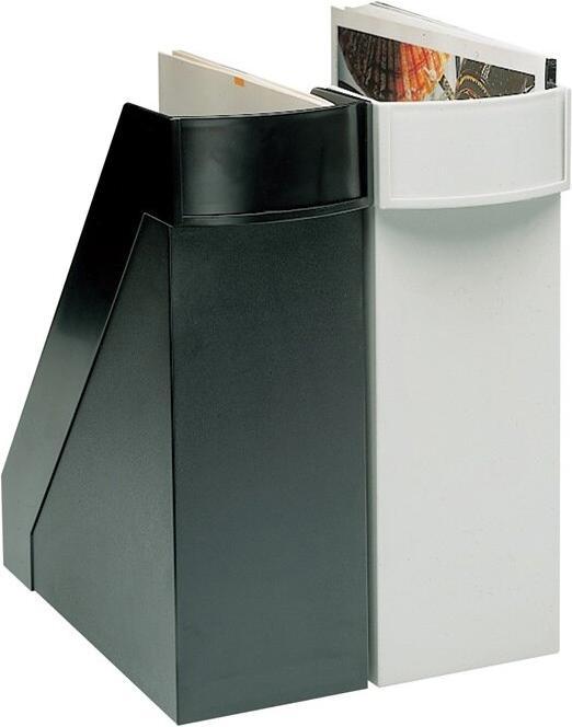 Produktbild Helit Stehsammler Linear, DIN A4, Polystyrol, weiss extra breit, mit Griff, inkl. Beschriftungszubehör (A4)