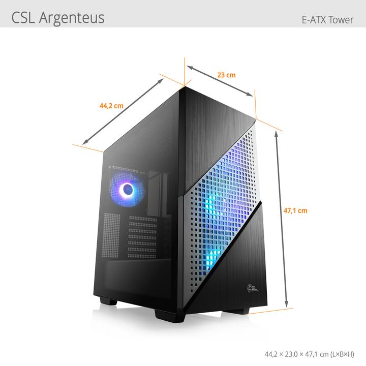 Image du produit CSL Gaming PC M10110H (AMD Ryzen 7 7800X3D, 16 Go, 1000 Go, GeForce RTX 4070)