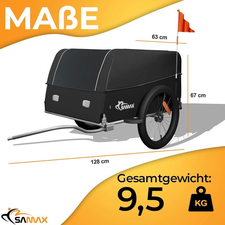 Produktbild Samax Grey Edition Fahrrad-Transportanhänger mit Kupplung (40 kg/120 L)