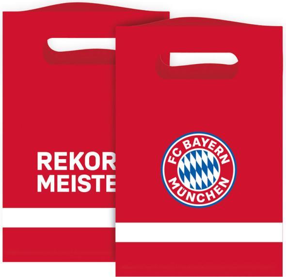 Produktbild Magni 9906512 - FC Bayern München Papiertüten, 8 Stück, Grösse 15,8 x 23,6 cm, mit Logo, Rekordmeist (Geschenktüte, 10 x)