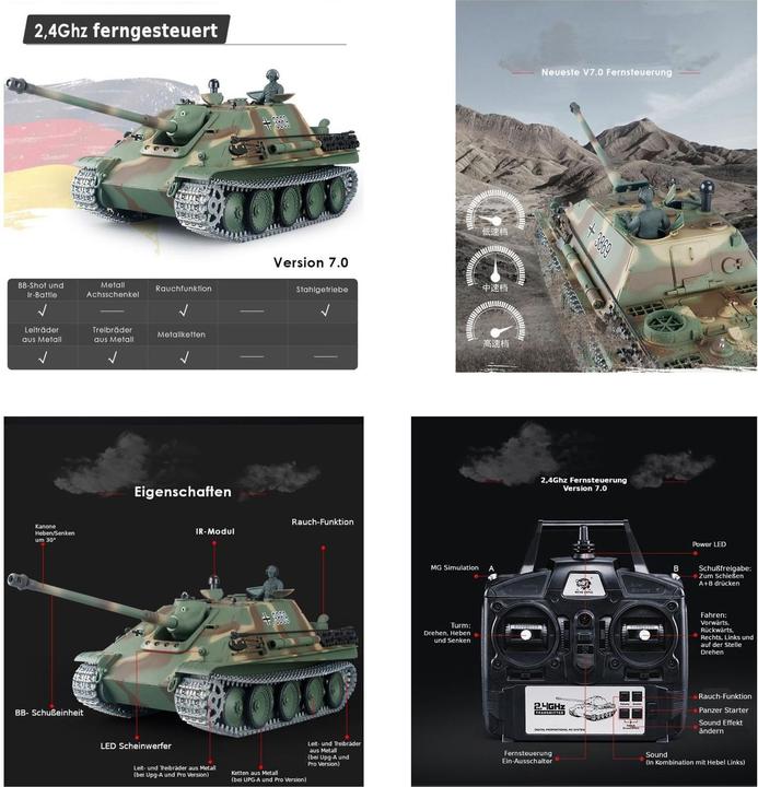 Image du produit Es-toys Heng Long RC Panzer Jagdpanther Pro 1:16 (RTR Prêt à fonctionner)
