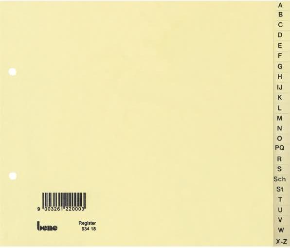 Image du produit Bene Répertoire en carton 93418 A - Z DIN A4 Chamois Chamois 24 pièces carton