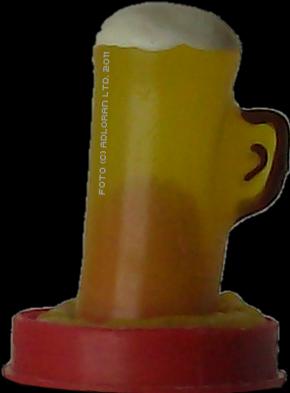 Actual product image Erco Beer glass motif joke condom yellow hand-painted (1 pcs.)