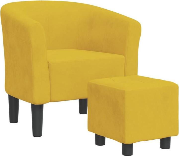 Produktbild VidaXL Clubsessel mit Fusshocker Gelb Samt,Farbe: Gelb,Material