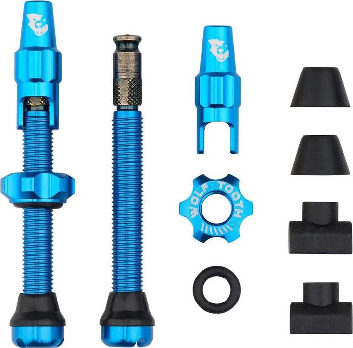 Produktbild Wolf Tooth Tubeless Valve Stem Ventile, Clik Valve, 44mm, 2 Stk., blue