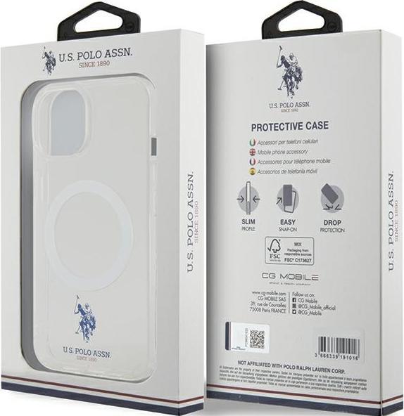 Actual product image U.S. Polo US Polo USHMP15SUCIT iPhone 15 6.1" transparent MagSafe Collection (Apple iPhone 15, Apple iPhone 14, Apple iPhone 13)