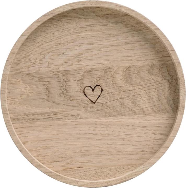 Eulenschnitt Mini plateau rond coeur en bois de chêne de