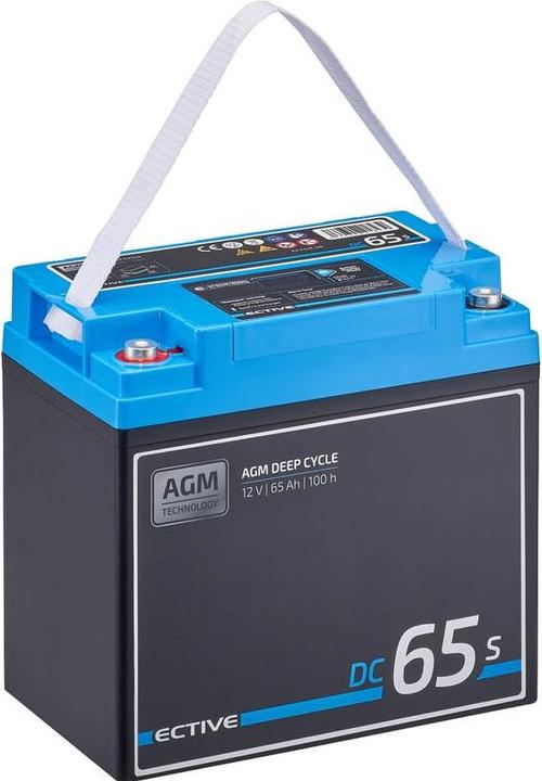 Immagine prodotto Ective Batteria di alimentazione AGM a ciclo profondo 12V 65Ah con display batteria camper (12 V, 65 Ah)