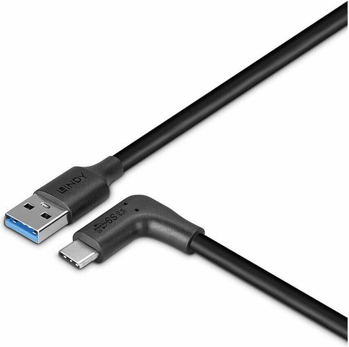 Actual product image Lindy 1.5m USB 3.2 type A to C cable 90° angled (32014) (1.50 m, USB 3.2 Gen 2, 15 W)