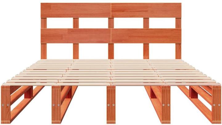 Produktbild VidaXL Massivholzbett Holzbett Bett Palettenbett mit Kopfteil 120x190cm Kiefer (120 x 190 cm)