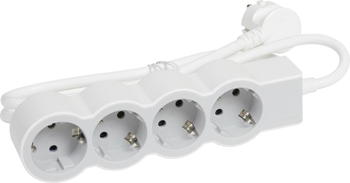 Actual product image Legrand Flat socket strip 4x socket, 1.5 metre cable white-grey 694552 (4 x, CEE 32/3, 1.50 m)