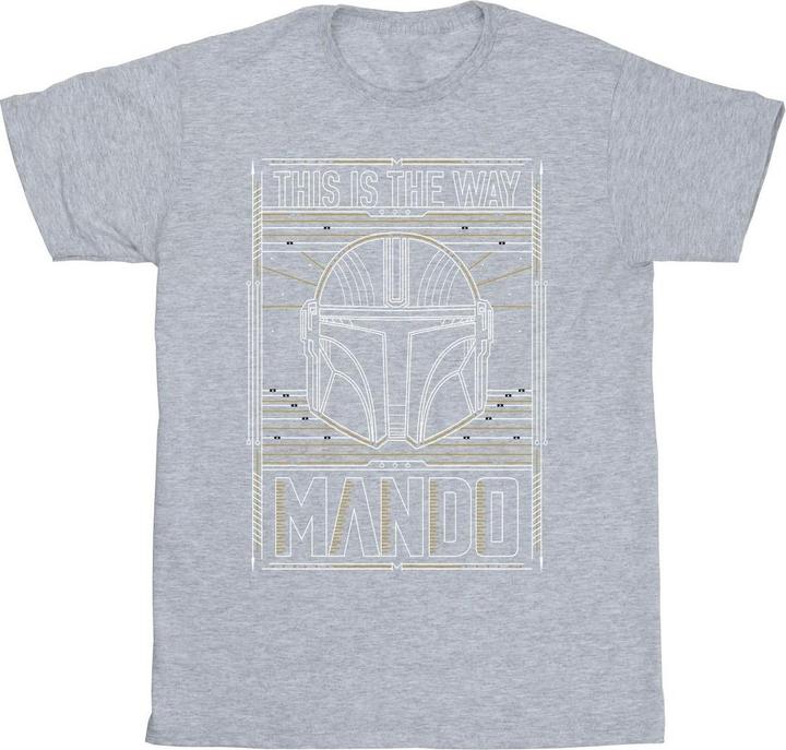 Star Wars The Mandalorian The Way Outline Helm TShirt (M)