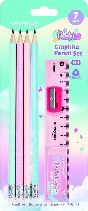 Produktbild Keyroad Schulset, Pastell, 7-teilig, Blister, Farben mischen (7 x)