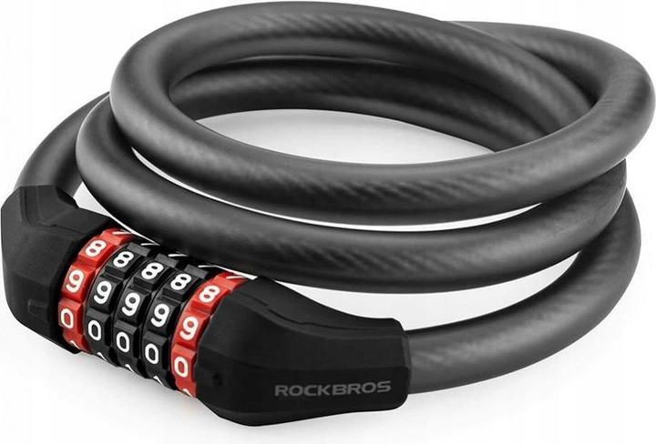 Productafbeelding Rockbros RKS507-1BK fietsslot met combinatie 1,8 m - zwart