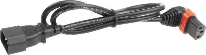 Actual product image Iec Lock 230V Powercord C14 to C13 (down angled) lockable, black, 2 meter (2 m)