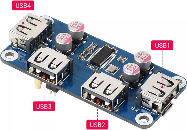 Actual product image WaveShare 4-Port USB Hat Hub
