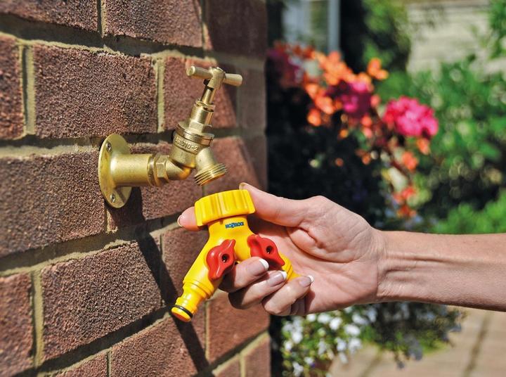Productafbeelding Hozelock Aansluiting met dubbele kraan (Slangaansluiting, 50.80 mm)