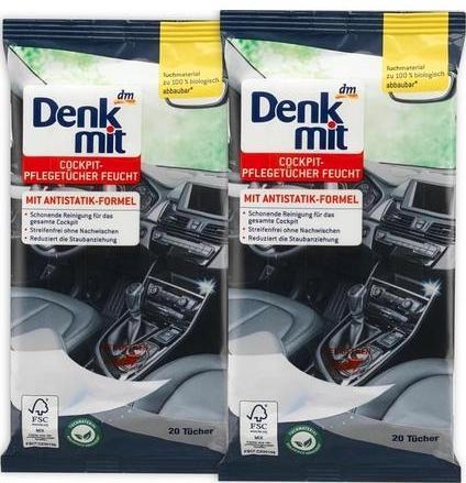 Produktbild dm Denkmit Feuchttücher Autopflege