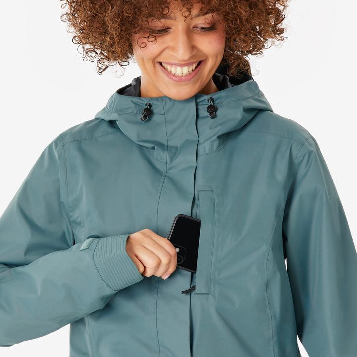 Image du produit Quechua Veste de randonnée imperméable femme, NH500 vert (L)
