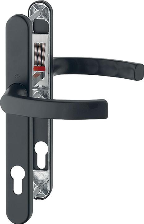Hoppe LIÈGE lever handle set on narrow backplate, door thickness 72 - 82, black (Door set)