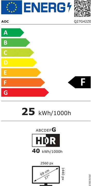 Energie-Label AOC Q27G42ZE (2560 x 1440 Pixel, 27")