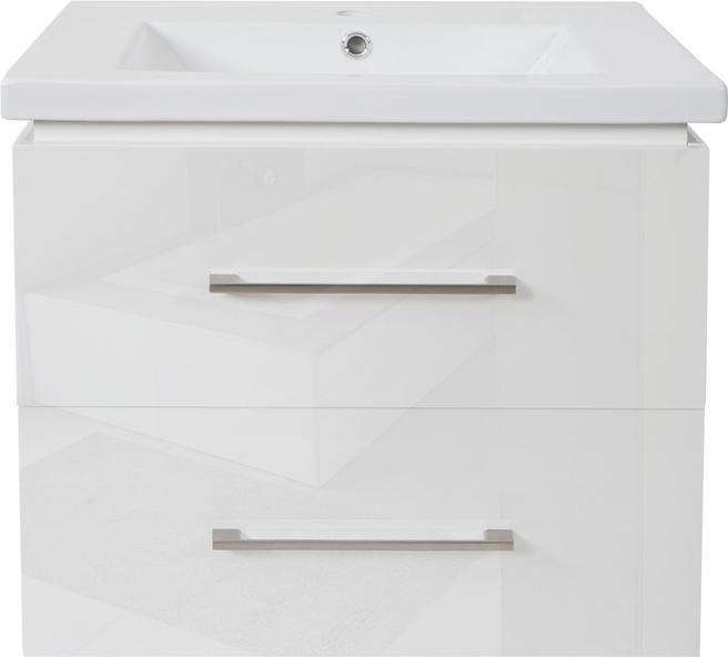 Produktbild Mendler Premium Waschbecken + Unterschrank, Waschbecken Waschtisch, hochglanz 60cm - weiss
