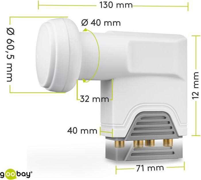 Actual product image Goobay Universal Quattro LNB (Quattro LNB, 40mm)