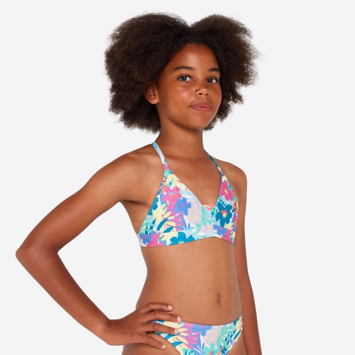 Image du produit Olaian Haut de maillot de bain fleuri surf Fille - Lizy cobe multicolore (140)