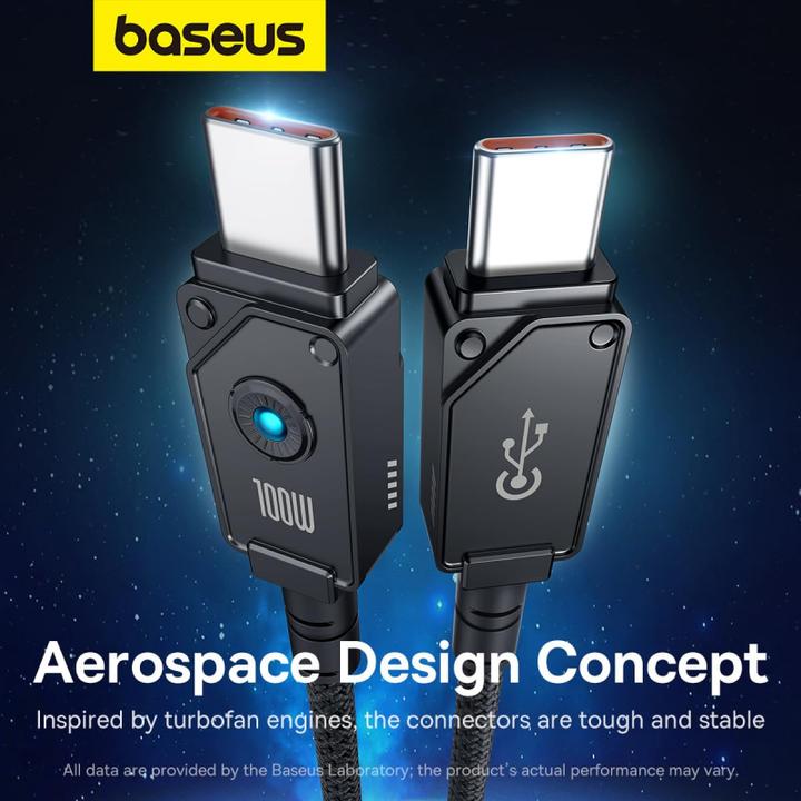 Immagine prodotto Baseus Cavo dati a ricarica rapida da USB-C a USB-C 100W, 2m - Nero (2 m, 100 W)