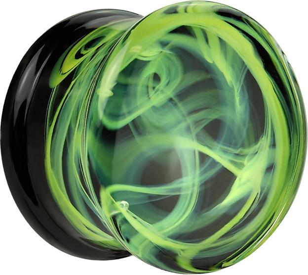 Produktbild Star Piercing Flared Plug Rauch grün (Glas, ohne Messing)
