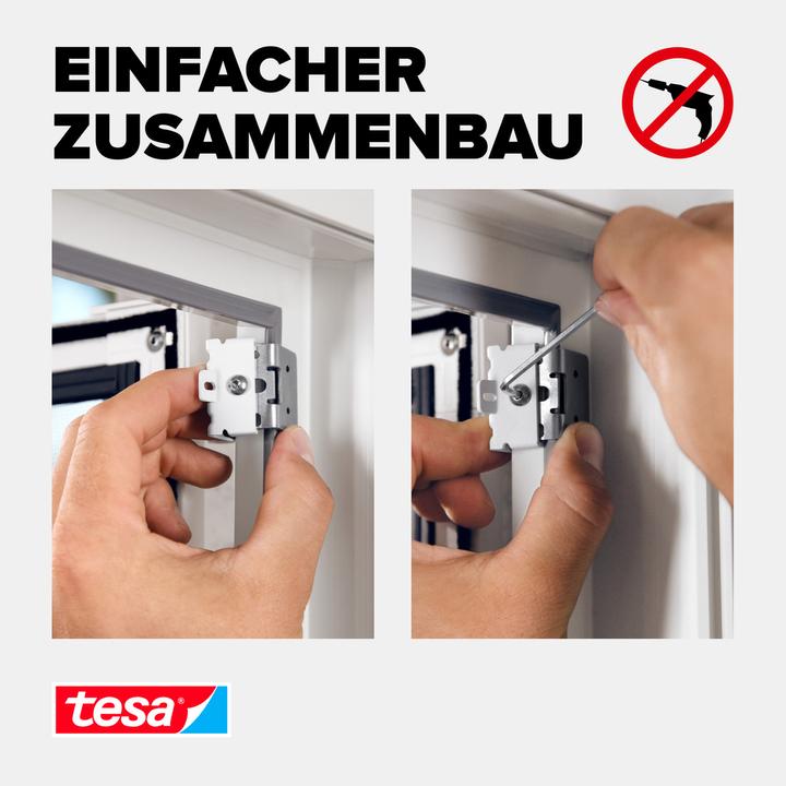 Produktbild tesa FALT Insektenschutz Adapter für Türen, Tür-Klemme für die Montage ohne Bohren oder Schrauben (4 x 11 x 15 cm)