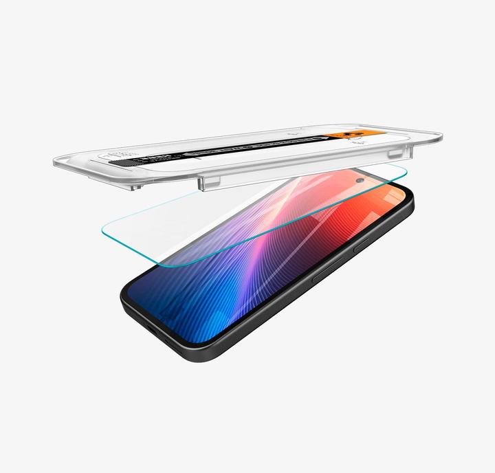 Immagine prodotto Spigen EZ Fit Gehärtetes Glas Clear Displayschutzfolie mit Einbaurahmen Google Pixel 9a (2 Pezzo/i, Google Pixel 9a)