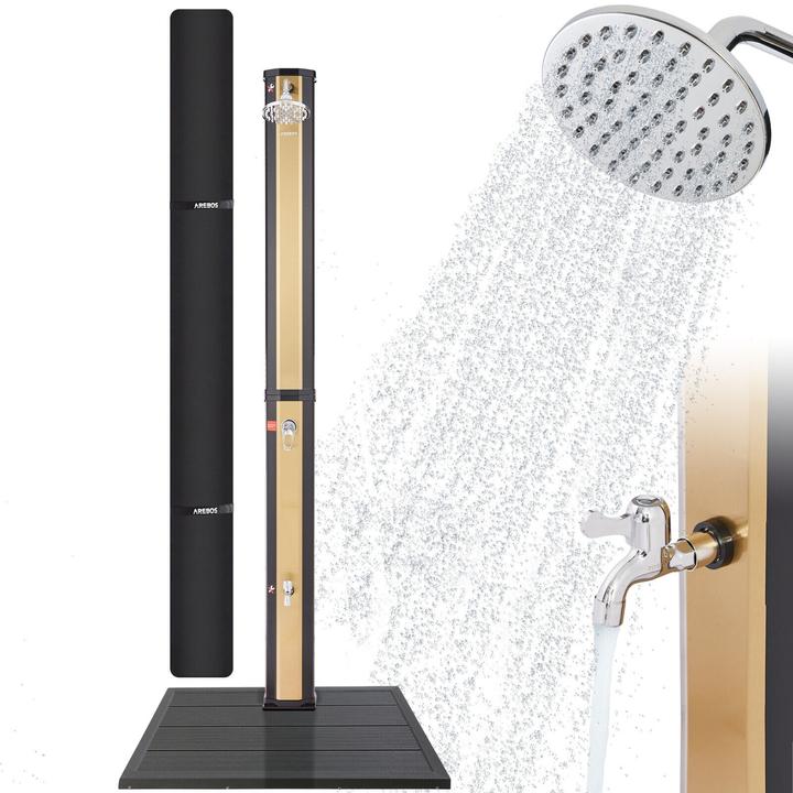 Arebos Solar shower + floor element