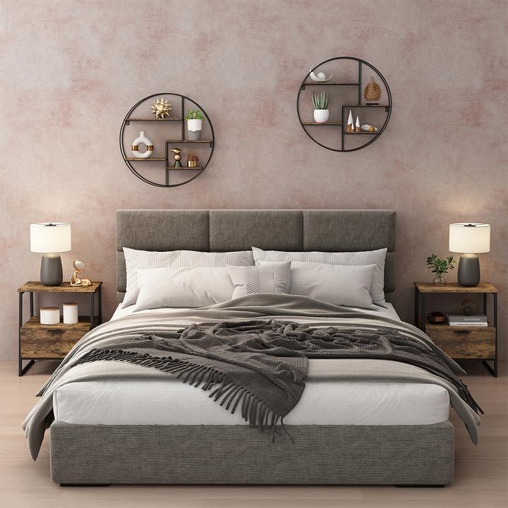Produktbild Vichy Nachttisch Lunor, Eiche rustikal/Schwarz, 2er Set
