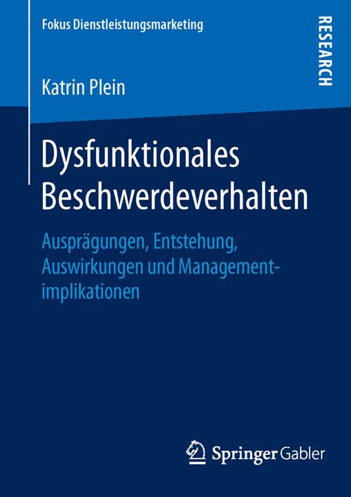Actual product image Dysfunktionales Beschwerdeverhalten (Katrin Plein, 2015)