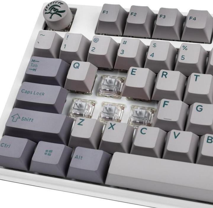 Actual product image Ducky One 3 Mist Grey TKL Gaming Keyboard, RGB LED - MX-Speed-Silver (US) (US, Cable)