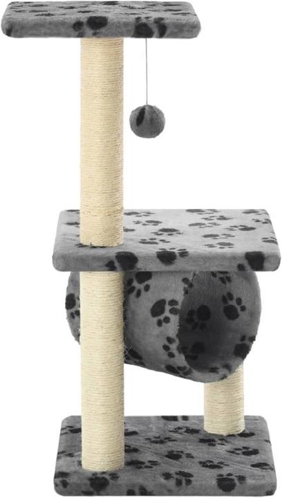 Produktbild VidaXL Katzen Kratzbaum (65 cm, Grau mit schwarzem Pfoten-Aufdruck)