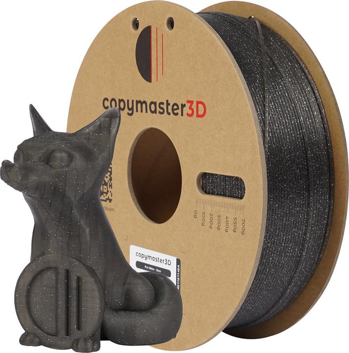 Image du produit Copymaster3D Filament PLA pailleté pour imprimante 3D, 1,75 mm, argent étincelant (PLA, 1.75 mm, 1258 g, Argent)