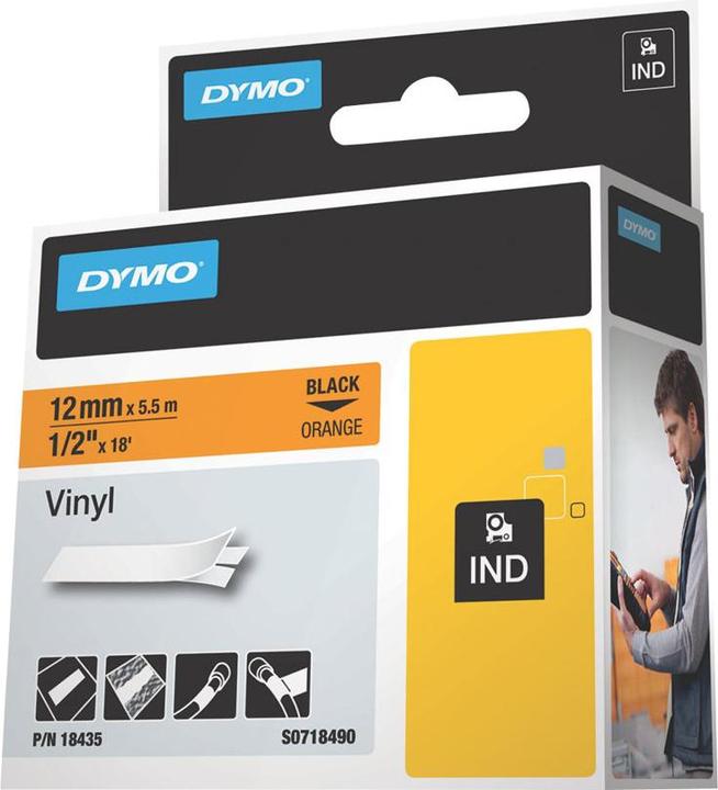 Produktbild Dymo 12mm Vinyl Schriftband (1.20 cm, Orange)