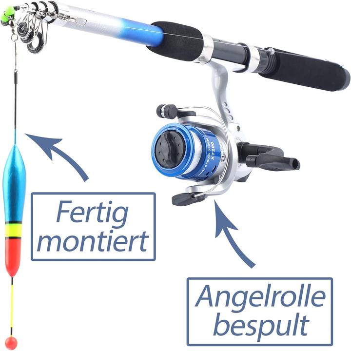 Produktbild Q-Tac Angelset für Kinder (Teleskoprute, Angelset)